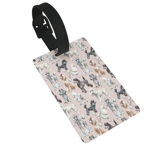 Leichter Gepäckanhänger mit Pudelmotiv, niedliches und einzigartiges Reisezubehör, abnehmbarer Riemen Leichter Gepäckanhänger mit Pudelmotiv, niedliches und einzigartiges Reisezubehör, abnehmbarer Riemen von NBRIEU