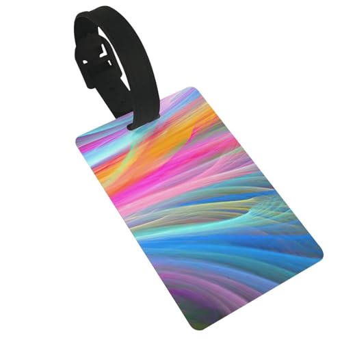 Leichter Gepäckanhänger mit Regenbogen-Ozean-Druck, niedliches und einzigartiges Reisezubehör, abnehmbarer Gurt Leichter Gepäckanhänger mit Regenbogen-Ozean-Druck, niedliches und einzigartiges Reisezubehör, abnehmbarer Gurt von NBRIEU