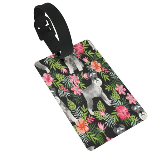 Leichter Gepäckanhänger mit Schnauzer-Druck, niedliches und einzigartiges Reisezubehör, abnehmbarer Gurt Leichter Gepäckanhänger mit Schnauzer-Druck, niedliches und einzigartiges Reisezubehör, abnehmbarer Gurt von NBRIEU