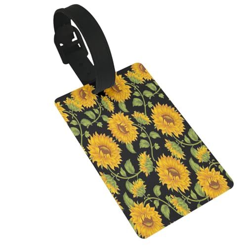 Leichter Gepäckanhänger mit Sonnenblumenmuster, niedliches und einzigartiges Reisezubehör, abnehmbarer Riemen Leichter Gepäckanhänger mit Sonnenblumenmuster, niedliches und einzigartiges Reisezubehör, abnehmbarer Riemen von NBRIEU
