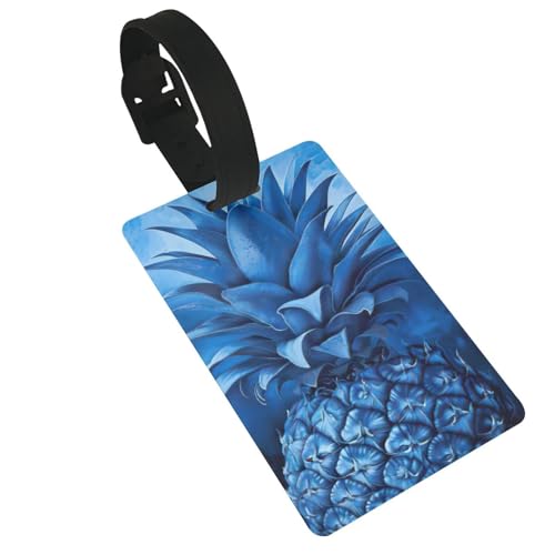 Leichter Gepäckanhänger mit blauem Ananas-Druck, niedliches und einzigartiges Reisezubehör, abnehmbarer Gurt Leichter Gepäckanhänger mit blauem Ananas-Druck, niedliches und einzigartiges Reisezubehör, abnehmbarer Gurt von NBRIEU