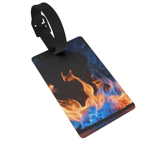Leichter Gepäckanhänger mit blauem Flammenmuster, niedliches und einzigartiges Reisezubehör, abnehmbarer Gurt Leichter Gepäckanhänger mit blauem Flammenmuster, niedliches und einzigartiges Reisezubehör, abnehmbarer Gurt von NBRIEU
