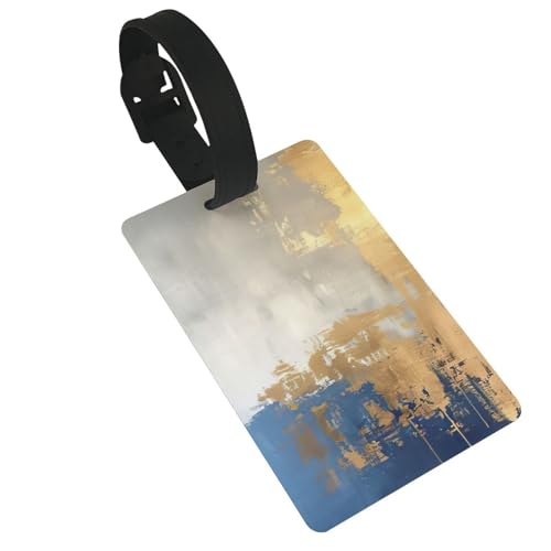 Leichter Gepäckanhänger mit goldfarbenem, blau-weißem Aufdruck, niedliches und einzigartiges Reisezubehör, abnehmbarer Riemen Leichter Gepäckanhänger mit goldfarbenem, blau-weißem Aufdruck, niedliches und einzigartiges Reisezubehör, abnehmbarer Riemen von NBRIEU