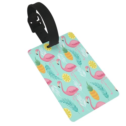 Leichter Gepäckanhänger mit pinkem Flamingo-Druck, niedliches und einzigartiges Reisezubehör, abnehmbarer Riemen von NBRIEU