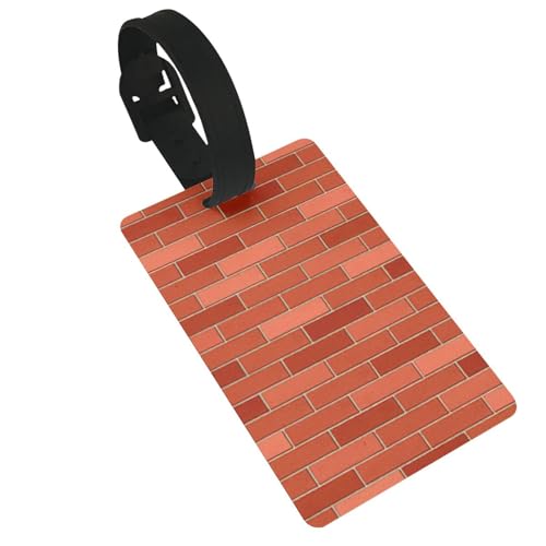 Leichter Gepäckanhänger mit roter Ziegelwandstruktur, niedliches und einzigartiges Reisezubehör, abnehmbarer Riemen Leichter Gepäckanhänger mit roter Ziegelwandstruktur, niedliches und einzigartiges Reisezubehör, abnehmbarer Riemen von NBRIEU
