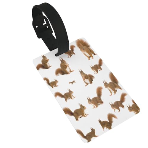 Leichter Gepäckanhänger mit süßem Eichhörnchen-Druck, niedliches und einzigartiges Reisezubehör, abnehmbarer Gurt Leichter Gepäckanhänger mit süßem Eichhörnchen-Druck, niedliches und einzigartiges Reisezubehör, abnehmbarer Gurt von NBRIEU