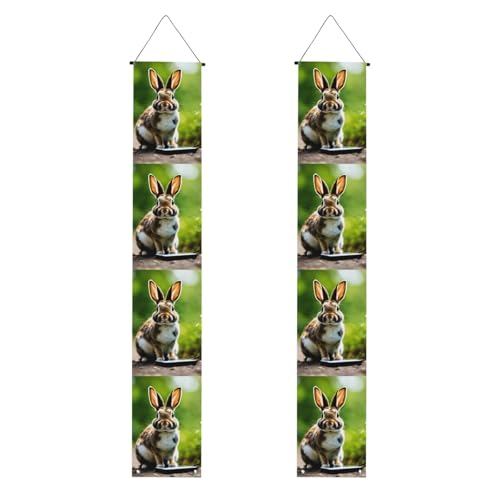 Wiederverwendbares Banner mit Hasen-Motiv, dekoratives Festivalschild für drinnen und draußen Wiederverwendbares Banner mit Hasen-Motiv, dekoratives Festivalschild für drinnen und draußen von NBRIEU
