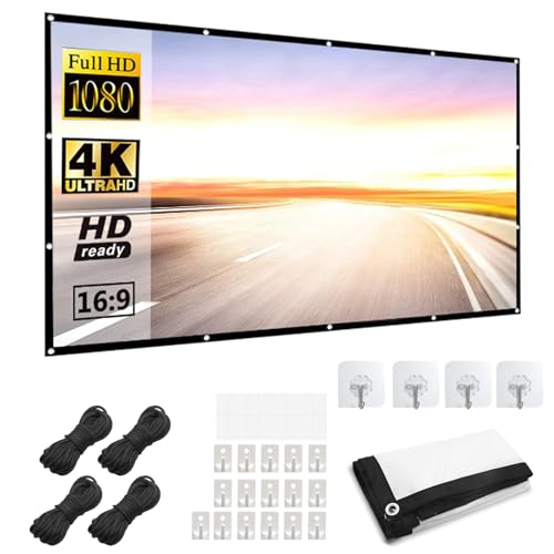 NCCHDZSW Leinwand Beamer 60 Zoll Hanging Doppelseitige Projektion 16: 9 HD 4K Projector Screen Tragbare Projektor Leinwand Geeignet für Zuhause Büro Schule und Outdoor NCCHDZSW Leinwand Beamer 60 Zoll Hanging Doppelseitige Projektion 16: 9 HD 4K Projector Screen Tragbare Projektor Leinwand Geeignet für Zuhause Büro Schule und Outdoor von NCCHDZSW