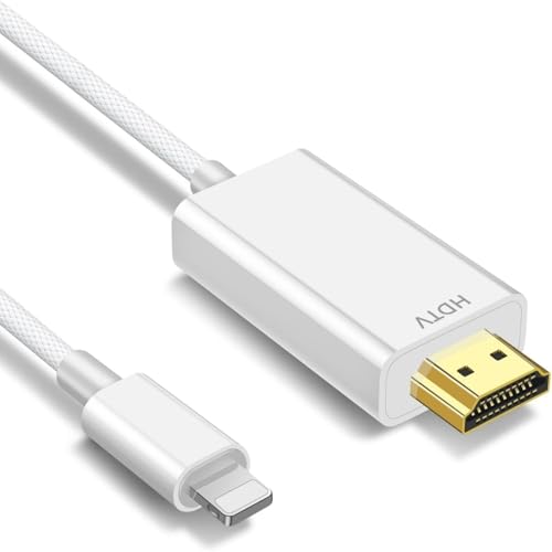 NCGGY HDMI-Kabel für Phone,lighting hdmi adapter,zur Übertragung von Phone, Pad oder Pod auf TV, light1ing auf hdmi Anschlusskabel,OS 17,16,15,14,YouTube-TV-Ausgang,HD-Auflösung 1080P,3m weiß NCGGY HDMI-Kabel für Phone,lighting hdmi adapter,zur Übertragung von Phone, Pad oder Pod auf TV, light1ing auf hdmi Anschlusskabel,OS 17,16,15,14,YouTube-TV-Ausgang,HD-Auflösung 1080P,3m weiß von NCGGY