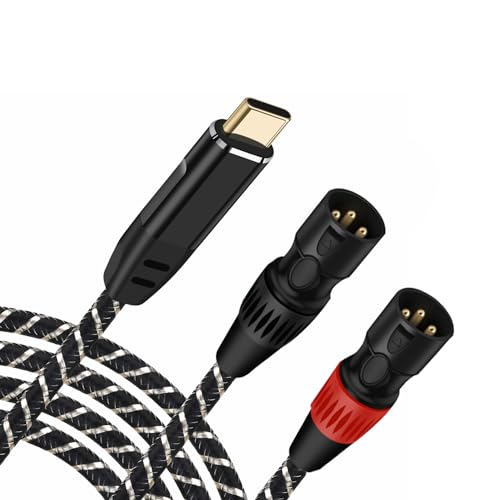 NCGGY USB C auf Dual XLR Mikrofonkabel Typ C Stecker auf XLR Stecker Stereo Verstärker Kabel Audio Stecker Kabel Kompatibel mit PC Telefon Tablet Power Amplifier Audio Kabel – 2.5M NCGGY USB C auf Dual XLR Mikrofonkabel Typ C Stecker auf XLR Stecker Stereo Verstärker Kabel Audio Stecker Kabel Kompatibel mit PC Telefon Tablet Power Amplifier Audio Kabel – 2.5M von NCGGY