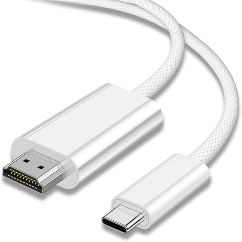 NCGGY USB C auf HDMI Kabel 4K@60Hz[Thunderbolt 3/4 kompatibel] USB Typ C zu HDMI 4K UHD Kabel[Aluminium&Nylon] für i-Phone 15 Pro Max Sam-sung S23 M-acBook i-Pad Pro/Air, i-Mac 2m von NCGGY
