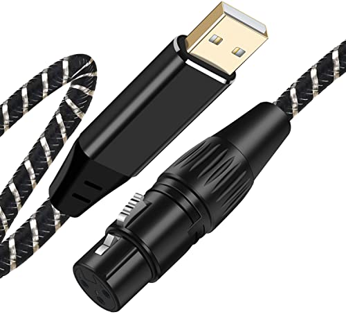NCGGY USB-Mikrofonkabel 3m, XLR-auf-USB-Kabel, USB-Stecker auf XLR-Buchse, Mikrofon-Verbindungskabel-Adapter für Mikrofone, Aufnahme, Karaoke, Live-Podcast von NCGGY
