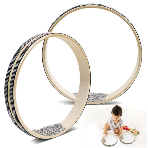 Wellentrommel 2 Stück, Ozeantromme, Trommel Ocean Drum mit Hartholzschale Stahlkugeln Musikinstrument Hand Percussion 10 Zoll, für Meditation & Entspan (10 zoll) von NCTNCX