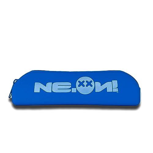 Ne.On Milano Silikon-Federmäppchen - Praktisches Dreieck Design - Weiches Ultra Strapazierfähiges Silikon Federmäppchen für Büro, Schule und Reise (Fluo Blau) von NE.XXN! MILANO