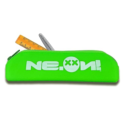 Ne.On Milano Silikon-Federmäppchen - Praktisches Dreieck Design - Weiches Ultra Strapazierfähiges Silikon Federmäppchen für Büro, Schule und Reise (Neon Grün) von NE.XXN! MILANO