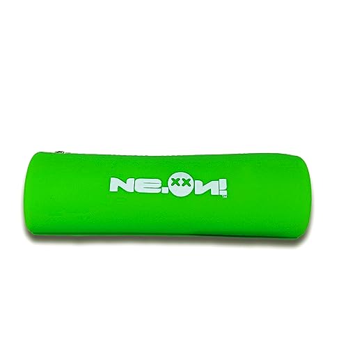 Neon Milano Silikon-Federmäppchen, Stiftetui, Stifte-Etui, Büro und Schule, Reise-Organizer, weiches und robustes wasserdichtes Federmäppchen, grün neon, Mäppchen von NE.XXN! MILANO