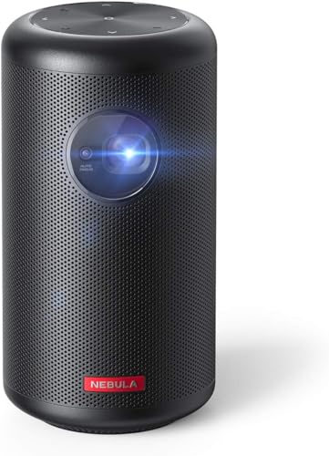 Anker Nebula Beamer Capsule Max, Mini Beamer, Projektor in Pint-Größe, WLAN, 200 ANSI Lumen, 8W Lautsprecher, 100 Zoll Bild, 4 Stunden Wiedergabe, Ideal für zu Hause, Home Entertainment von NEBULA