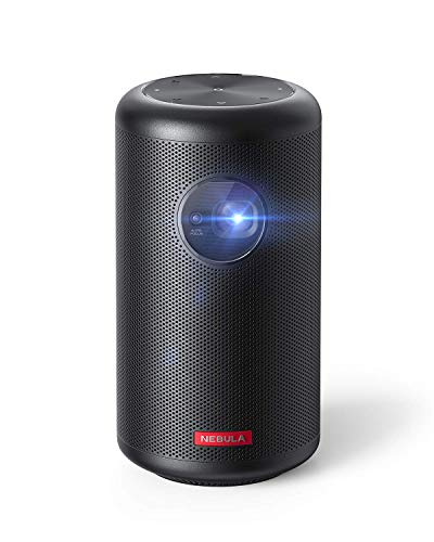 Anker Nebula Capsule Max, Mini Projektor in Pint-Größe, Beamer mit WLAN und 200 ANSI Lumen, 8W Lautsprecher, 100 Zoll Bildformat,4 Stunden Wiedergabezeit,ideal für Draußen(Generalüberholt), mit hdmi von NEBULA