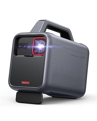 NEBULA Mars 3 Tragbarer Beamer Outdoor, 1000 ANSI-Lumen, AI-gestütztes Bild, integrierter Akku mit bis zu 5h Spielzeit, Android TV, 200 Zoll Heimkino für Zuhause, Camping, Roadtrip, Garten und mehr von NEBULA