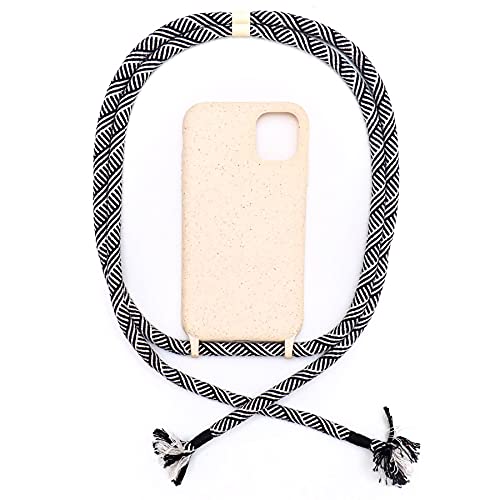 NECKLACY® - Premium Handykette für Apple iPhone 13 Pro Max in Natural Domino Swirl | Biodegradable Handyhülle mit hochwertiger Kordel zum Umhängen - Smartphone Crossbody Case von NECKLACY