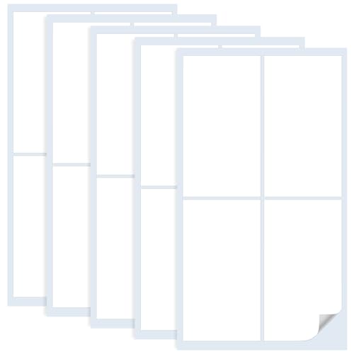6er-Pack weiße Klebeetiketten, 60 x 30 mm (2,4 x 1,2 Zoll), selbstklebende Etikettenaufkleber für gedruckte Adressetiketten, Küchen- und Speisekammeretiketten (120 Stück) von NECXON