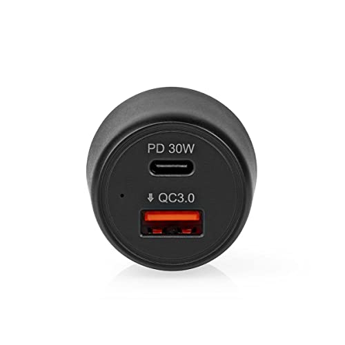 Auto-Ladegerät - 48 W - 2X 3.0 A - Anzahl der Ausgänge: 2 - Port Type: USB-A/USB-C - - Automatische Spannungswahl von NEDIS