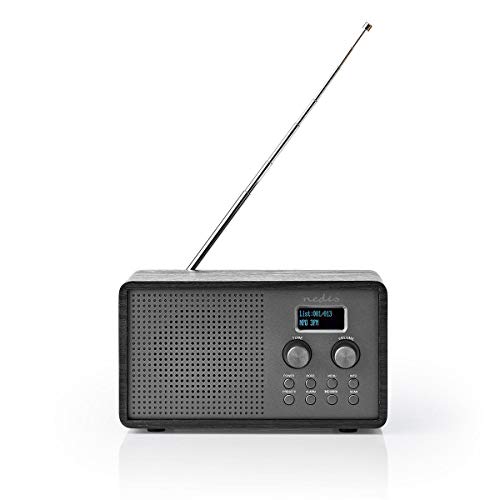 DAB+ Radio | Table Design | DAB+ / FM | 1.3" | Black White Screen | Battery Powered | Digital | 4.5 W | Alarm Clock | Black von NEDIS
