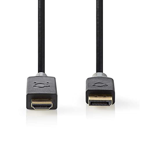Displayport-Kabel - DisplayPort Stecker - HDMI Stecker - 4K@30Hz - Vergoldet - 3.00 m - Rund - PVC - Anthrazit - Box von NEDIS