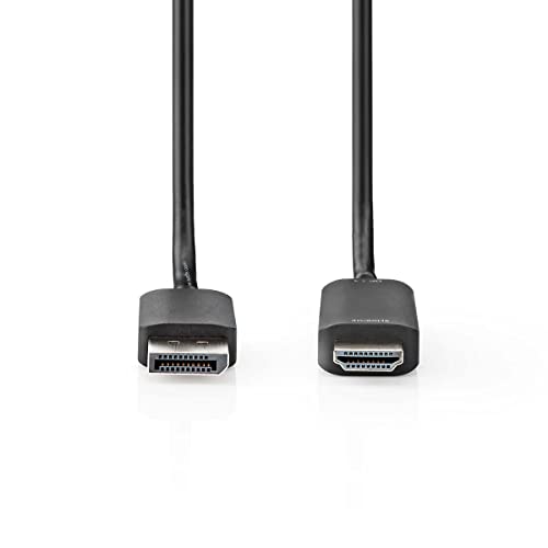 Displayport-Kabel - DisplayPort Stecker - HDMI Stecker - 4K@60Hz - Vernickelt - 2.00 m - Rund - PVC - Schwarz - Plastikbeutel von NEDIS