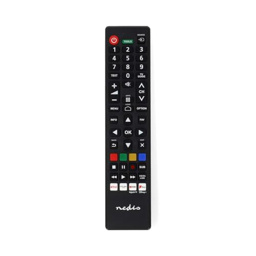 Ersatz Fernbedienung - Passend für: Panasonic/Sharp - Vorprogrammiert - 1 Gerät Disney + Button/Netflix Button/Rakuten TV Button/YouTube Button - Infrarot - Schwarz Ersatz Fernbedienung - Passend für: Panasonic/Sharp - Vorprogrammiert - 1 Gerät Disney + Button/Netflix Button/Rakuten TV Button/YouTube Button - Infrarot - Schwarz von NEDIS
