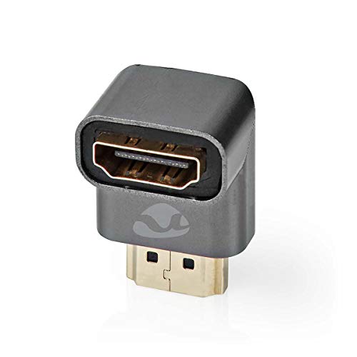 HDMIT Adapter | HDMIT Connector / HDMIT Male | HDMIT Female / HDMIT Output | Gold Plated | Angled 90° | Aluminium | Gun Metal Grey | 1 pcs | Cover Window Box HDMIT Adapter | HDMIT Connector / HDMIT Male | HDMIT Female / HDMIT Output | Gold Plated | Angled 90° | Aluminium | Gun Metal Grey | 1 pcs | Cover Window Box von NEDIS