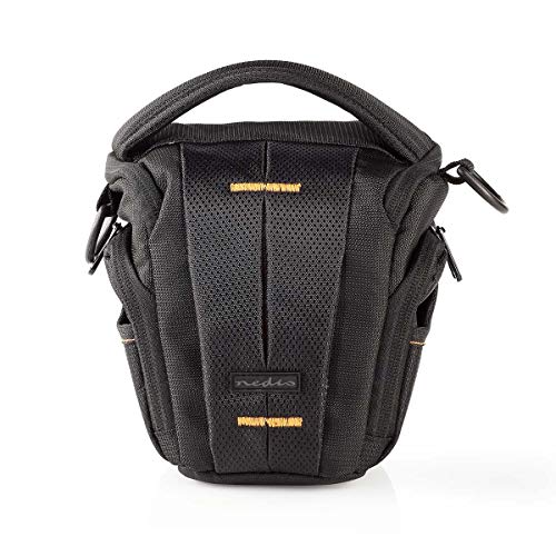 Kamera Tasche - Halfter - Wasserabweisend - 140 mm - 185 mm - 145 mm - Gesamtzahl der Fächer: 3 - Orange/Schwarz von NEDIS