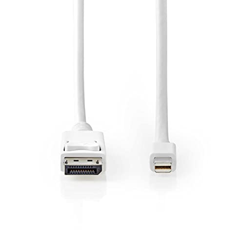 Mini Displayport-Kabel - DisplayPort 1.4 - Mini DisplayPort Stecker - DisplayPort Stecker - 48 Gbps - Vernickelt - 2.00 m - Rund - PVC - Weiss - Plastikbeutel von NEDIS