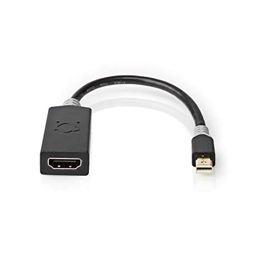 Mini Displayport-Kabel - DisplayPort 1.4 - Mini DisplayPort Stecker - HDMI Ausgang - 48 Gbps - Vergoldet - 0.20 m - Rund - PVC - Anthrazit - Verpackung mit Sichtfenster von NEDIS