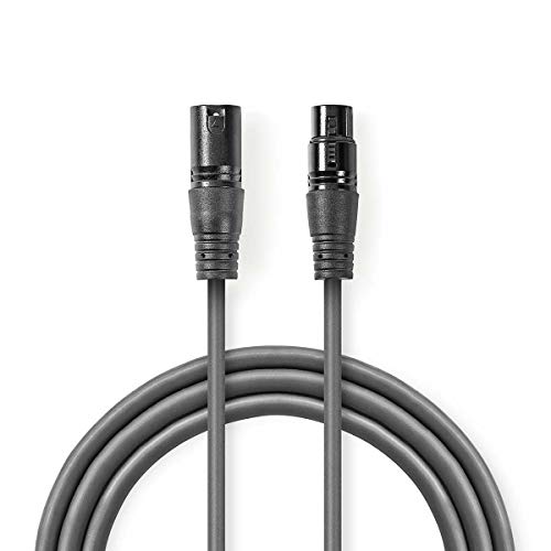 NEDIS Balanced Audio-Kabel - XLR 3-Pin Stecker - XLR 3-Pin Buchse - Vernickelt - 15.0 m - rund - PVC - Dunkelgrau - Kartonverpackung von NEDIS