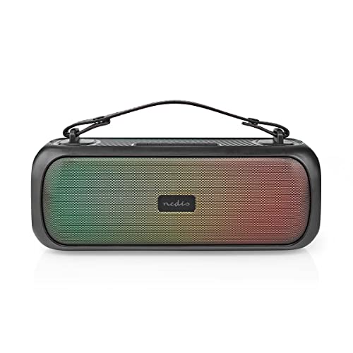 NEDIS Bluetooth® Party Boombox | 4.5 hrs | 2.0 | 30 W | Medienwiedergabe: AUX/USB | IPX5 | Verknüpfbar | Tragegriff | Partylicht | Schwarz von NEDIS