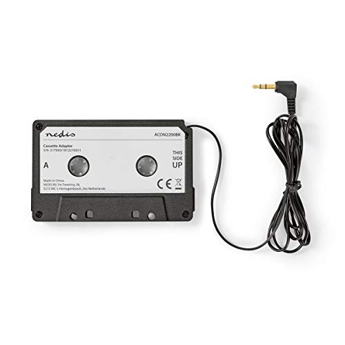 NEDIS Car Audio Aux-Kassetten-Adapter | 3.5 mm | Seillänge: 1.00 m | Schwarz 1.00 m Schwarz, ACON2200BK von NEDIS
