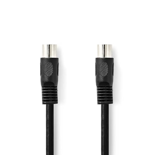 NEDIS DIN-Audio-Kabel | DIN 5-Pin Stecker | DIN 5-Pin Stecker | Vernickelt | 1.00 m | Rund | PVC | Schwarz | Label von NEDIS