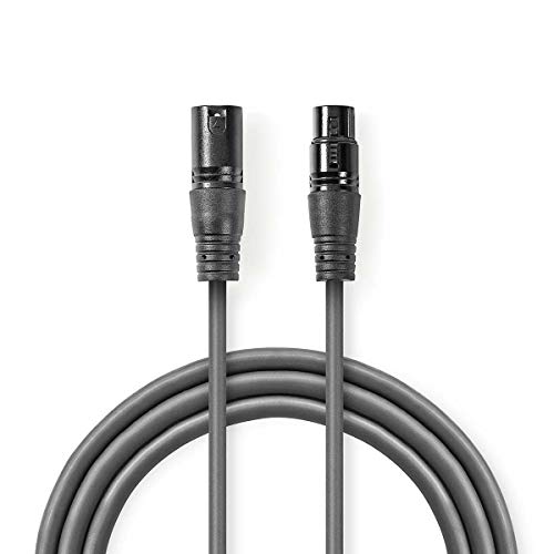 NEDIS DMX-Adapterkabel | XLR 3-Pin Stecker | XLR 3-Pin Buchse | Vernickelt | rund | PVC | Dunkelgrau | Kartonhülle 1.50 m 1.50 m von NEDIS