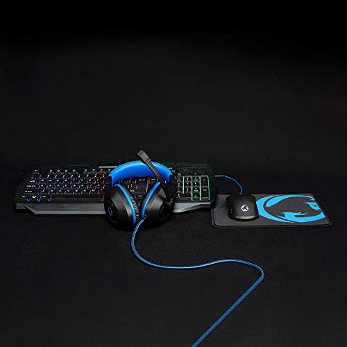 NEDIS Gaming Combo Kit - 4-in-1 - Tastatur, Headset, Maus und Mauspad - Blau/Schwarz - QWERTY - US-Layout von NEDIS