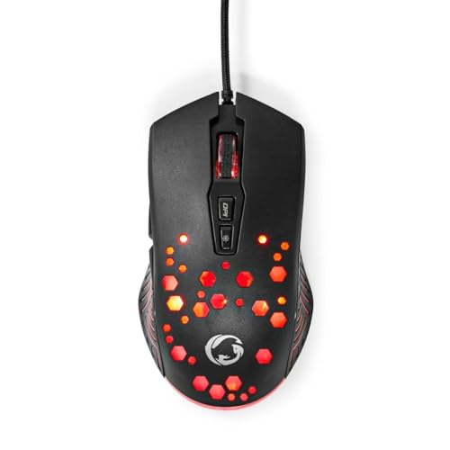 NEDIS Gaming Mouse - Verdrahtet - 800/1200 / 2400/3200 / 4800/7200 DPI - Einstellbar DPI - Anzahl Knöpfe: 7 - Programmierbare Tasten - Rechtshändig - 1.50 m - RGB von NEDIS