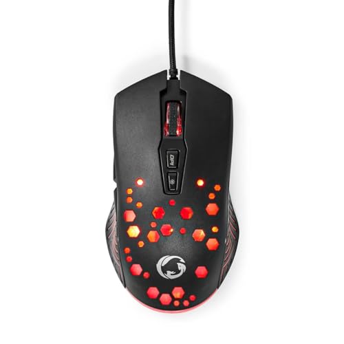 NEDIS Gaming Mouse - Verdrahtet - 800/1200 / 2400/3200 / 4800/7200 DPI - Einstellbar DPI - Anzahl Knöpfe: 7 - Programmierbare Tasten - Rechtshändig - 1.50 m - RGB von NEDIS