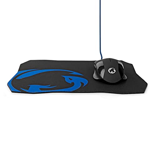 NEDIS Gaming Mouse & Mouse Pad Set | Verdrahtet | DPI: 1200 / 2400 / 4800 / 7200 DPI | Einstellbar DPI | Anzahl Knöpfe: 6 | Programmierbare Tasten | Rechtshändig | 1.50 m | Ohne Beleuchtung, Schwarz von NEDIS