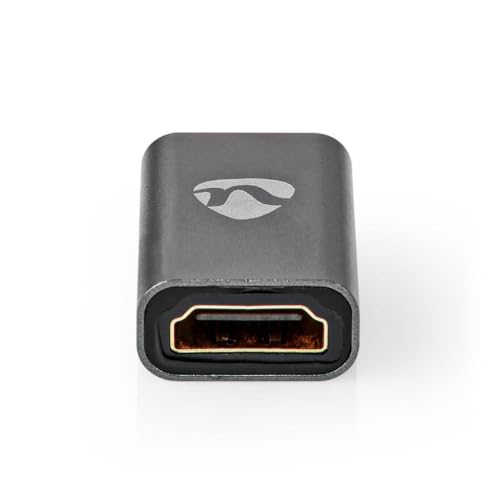 NEDIS HDMI™ -Adapter | HDMI™ Buchse/HDMI™ Eingang | HDMI™ Ausgang/HDMI™ Buchse | Vergoldet | Gerade | Aluminium | Anthrazit | 1 Stück | Verpackung mit Sichtfenster Anthrazit von NEDIS