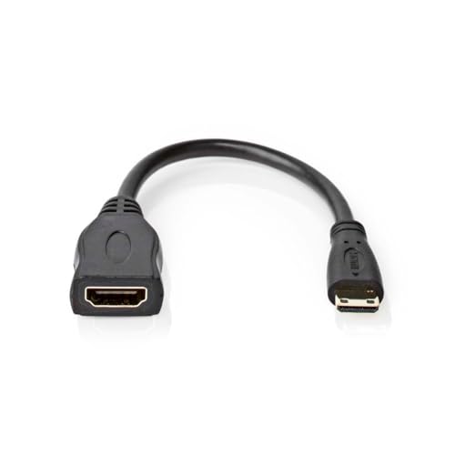 NEDIS High Speed ​​HDMI ™ Kabel mit Ethernet | HDMI™ Stecker | HDMI™ Mini Stecker | 4K@30Hz | 10.2 Gbps | 0.20 m | Rund | PVC | Schwarz | Box von NEDIS