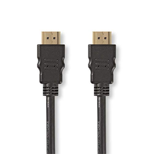 NEDIS High Speed ​​HDMI Kabel mit Ethernet | HDMI Stecker | HDMI Stecker | 1080p@60Hz | 10.2 Gbps | rund | PVC | Schwarz | Aufhänger 1.00 m 1.00 m, 1.0 m von NEDIS