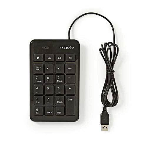 NEDIS Kabelgebundenes Keyboard | USB | Numerisch | Numerisch | numerisch | Ja 1.50 m Schwarz, KBNM100BK von NEDIS