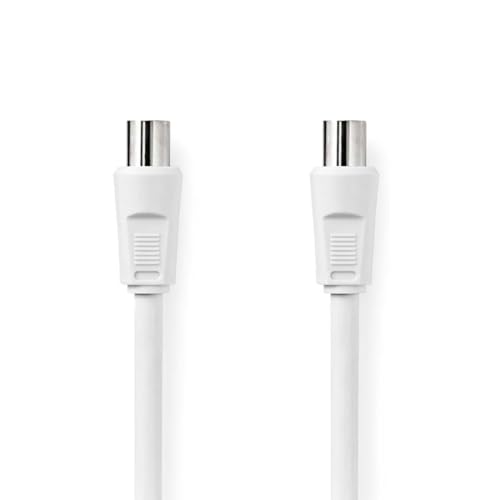 NEDIS Koaxial Kabel | IEC (Coax) Stecker | IEC (Coax) Buchse | Vernickelt | 75 Ohm | Doppelt geschirmt | 1.50 m | rund | PVC | Weiss | Plastikbeutel von NEDIS