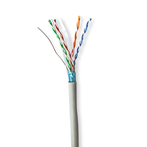 NEDIS Network Cable Roll | CAT6 | Solid | F/UTP | CCA | 305.0 m | Indoor | Round | PVC | Grey | Gift Box von NEDIS