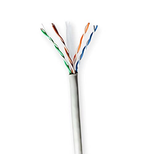 NEDIS Network Cable Roll | CAT6 | Solid | U/UTP | CCA | 100.0 m | Indoor | Round | PVC | Grey | Gift Box von NEDIS